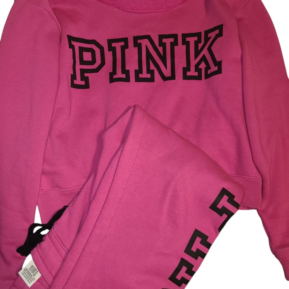 PINK Victoria's Secret Off-the-Shoulder Sweater in Pink and Black SIZE L/M